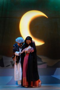 Veil - couple and moon. Bob Frith, Horse + Bamboo